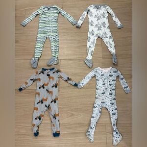 4 One-Piece Cozy Kids Organic Pajamas - size 18 months
